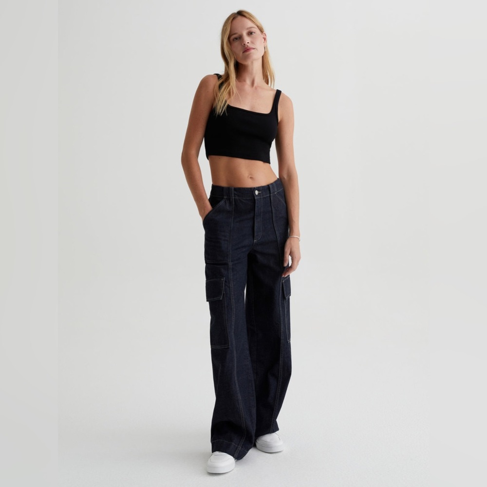 EmRata x AG Amia wide leg denim pants